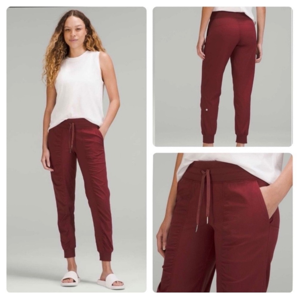Lululemon Dance Studio Jogger Burgundy Red Merlot Athleisure Lounge Size 12